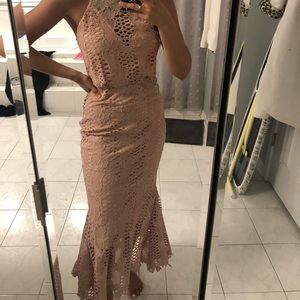 Pretty Little Thing blush lace dress